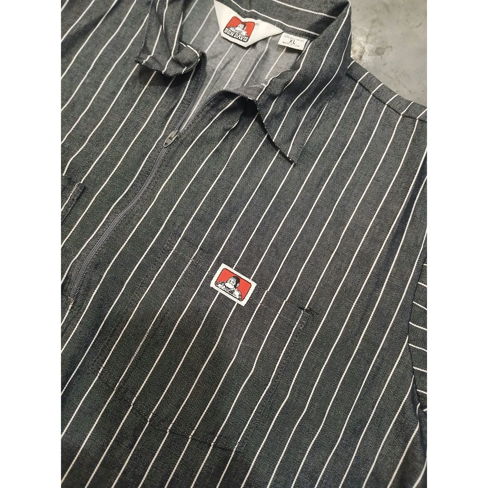 Ben Davis Men's Short Sleeve Color Striped 1/2 Zip Shirt - Picture 2 of 5